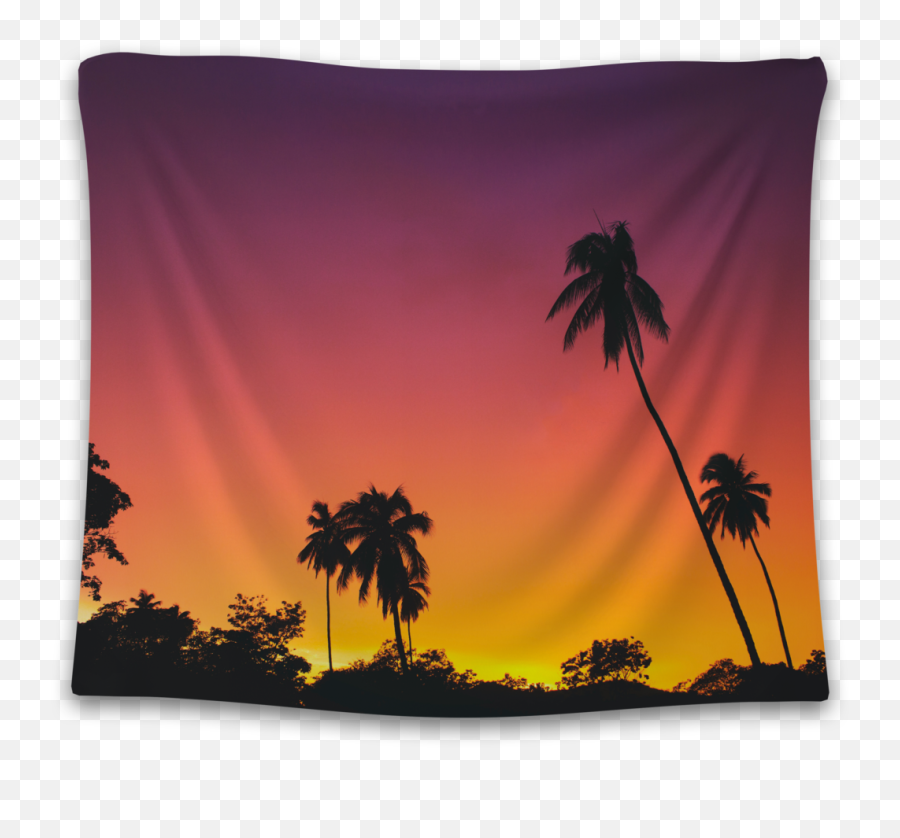 Sunset Palm Tree Tapestry - Cool Backgrounds Png,Tapestry Png