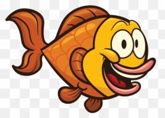 Printed Vinyl Cartoon Happy Fish - Png