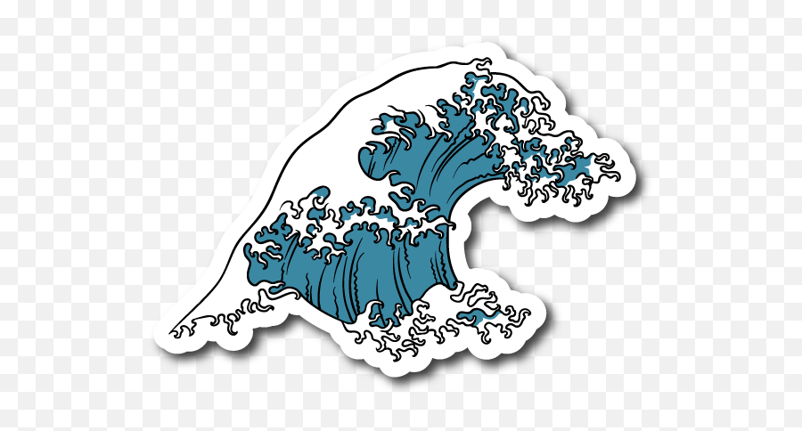 Download Japense Tsunami Wave Symbol - Aesthetic Blue Stickers Png,Tsunami Png