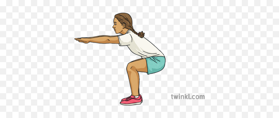 Squat Exercise Girl Pe Kit Ks2 - For Running Png,Squat Png