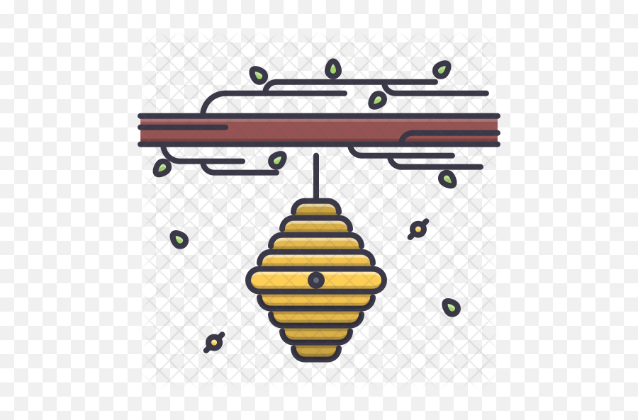 Bee Hive Icon Of Colored Outline Style - Icon Png,Bee Hive Png