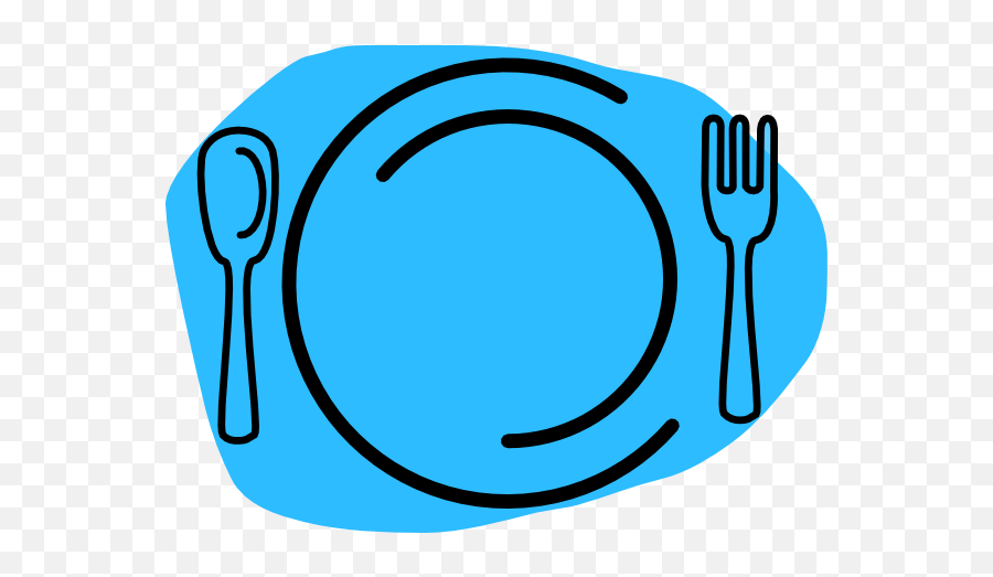 Food Plate Clipart - Fork And Knife Plate Clipart Png,Cartoon Food Png