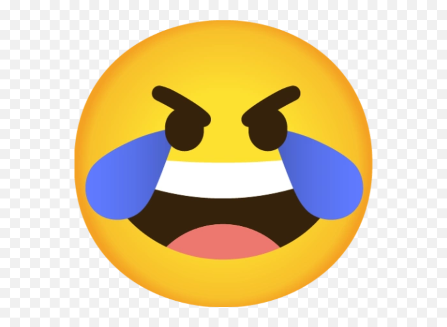 Google Emote Open Eye Crying Laughing Emoji Know Your Meme - Google Laughing Emoji Png,Laugh Cry Emoji Png