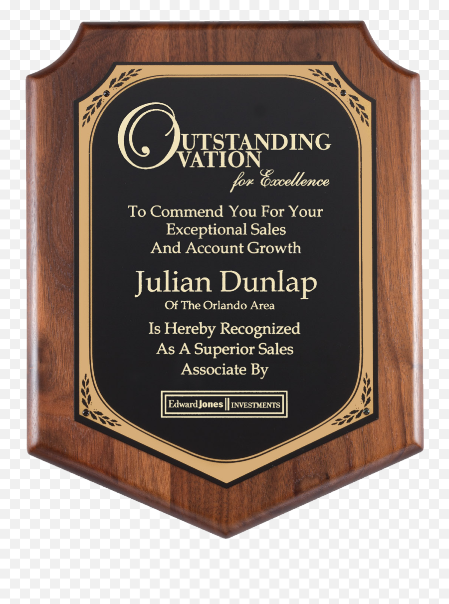 Walnut Png Gold Plaque