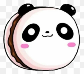 Kawaii Cute Pink Pastel Tumblr Sticker - Panda Macaron Drawing png