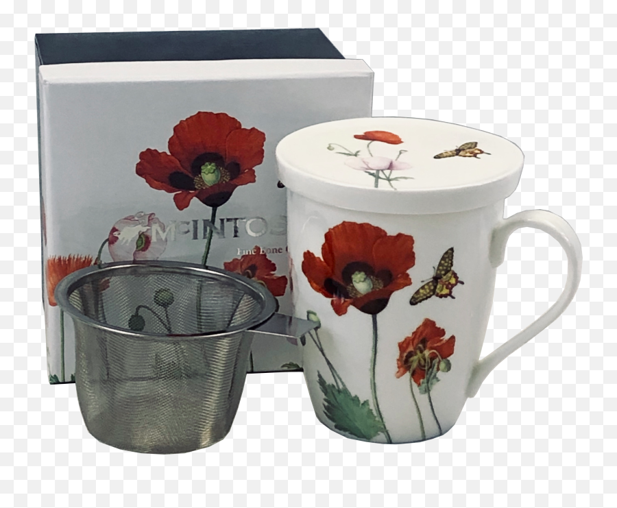 Poppies Tea Mug W Infuser And Lid - Poppies Tea Mug Png,Poppies Png