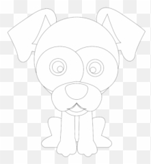 Dog Flat Design Vector Icon Outline - Dot png