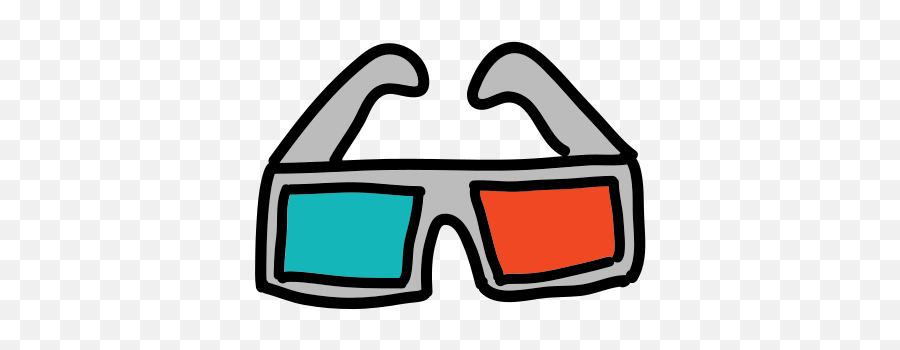 3d Glasses Icon In Doodle Style Png Movie