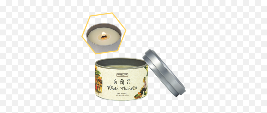 White Michelia Beeswax Tin Candle By Carrollu0026chan - Candle Png,Transparent Candle