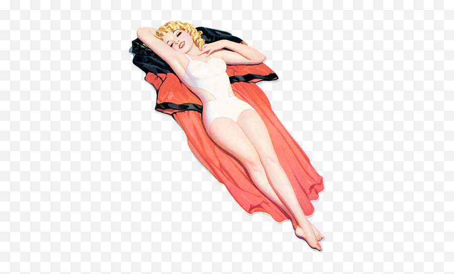 Nostalgic Pin Up Girls Blond Laying Down Bachelor Party Png Icon