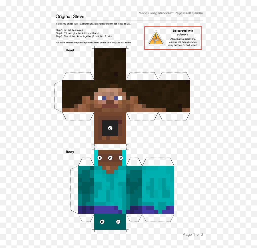 Minecraft Steve Png - Pdf Minecraft 580949 Vippng Minecraft Papercraft Studio Steve,Minecraft Character Png
