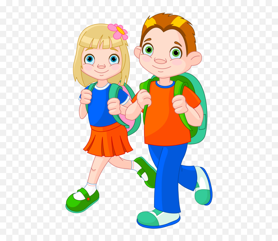 Library Of Boy And Girl Walking Picture Freeuse Png Files - Kids Walking Clipart,Girl Walking Png
