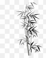 Bamboo Forest House Clipart - Silhouette Png Black Transparent Background