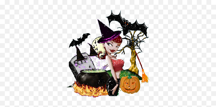 Halloween Gif - Imagenes De Halloween Brujitas Png,Halloween Gif Transparent