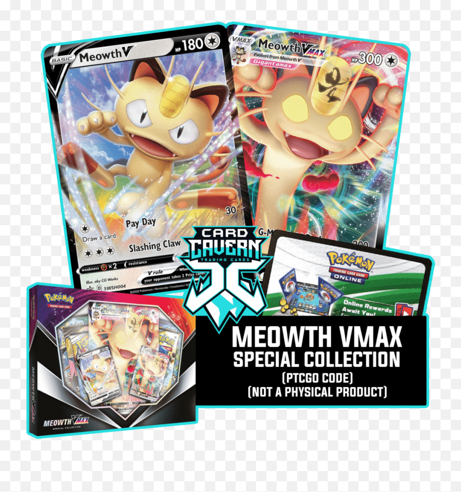 Meowth Vmax Special Collection Ptcgo Code - Pokemon V Meowth Vmax Png,Meowth Png