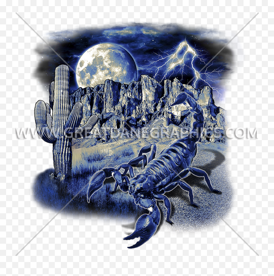 Scorpion Night Production Ready Artwork For T - Shirt Printing Lunar Eclipse 2012 Png,Scorpion Transparent Background