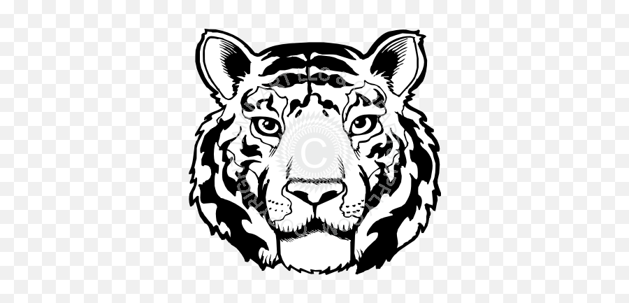 Tiger Head Black And White Svg Stock - Tiger Clip Art Black Tigers Clipart Black And White Png,White Tiger Png