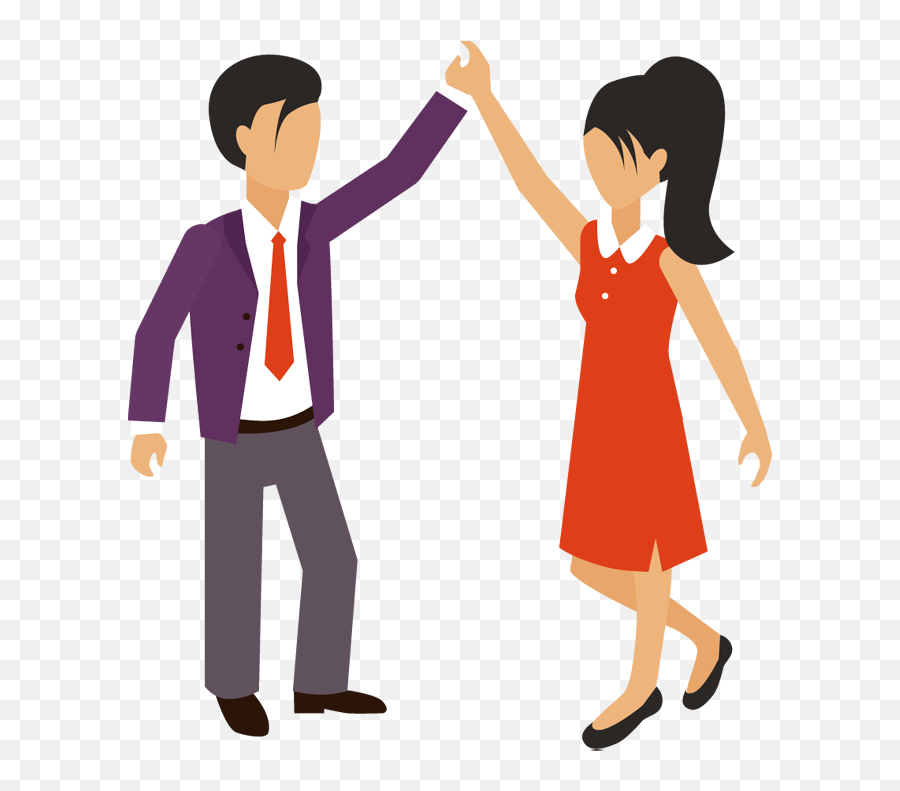 Man And Woman Hand Giving High Five - Cartoon Man And Woman Png,Cartoon Woman Png