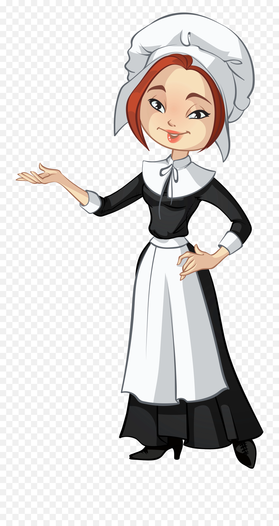 Female Pilgrim Png Clipart - Pilgrim Cartoon Girl,Pilgrim Png