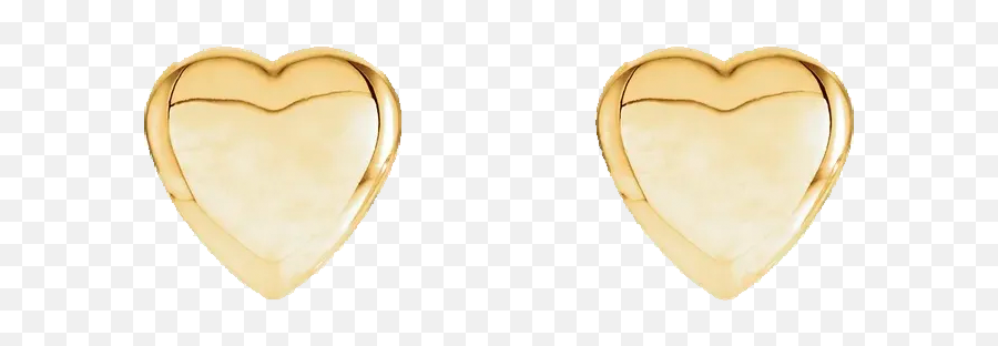 14k Yellow Gold Heart Earrings - Heart Png,Gold Heart Png