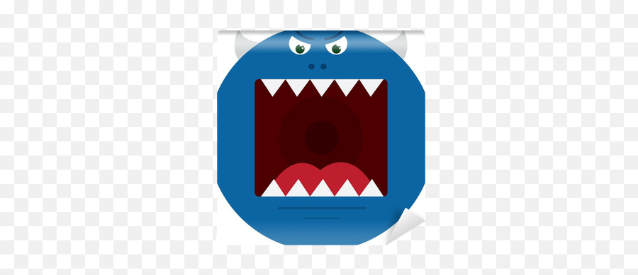 Large Round Blue Monster With Sharp Teeth Wall Mural U2022 Pixers - We Live To Change Happy Png,Monster Teeth Png
