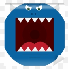 Large Round Blue Monster With Sharp Teeth Wall Mural U2022 Pixers - We live to change Happy png