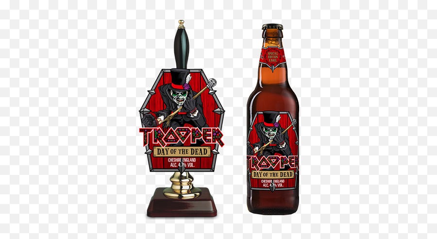 Trooper Announce Limited Edition Day Of The Dead Label To - Iron Maiden Trooper Beer Glasses Png,Skull Trooper Icon