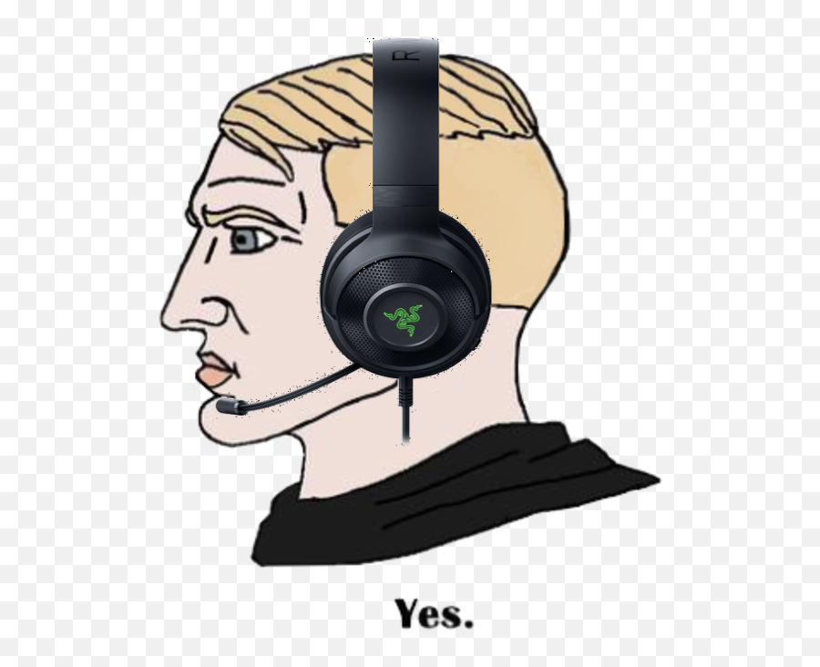 Edited The Yes Chadnordic Gamer Meme To Wear A Razer - Nordic Gamer Yes Png,Razer Kraken 7.1 V2 Icon