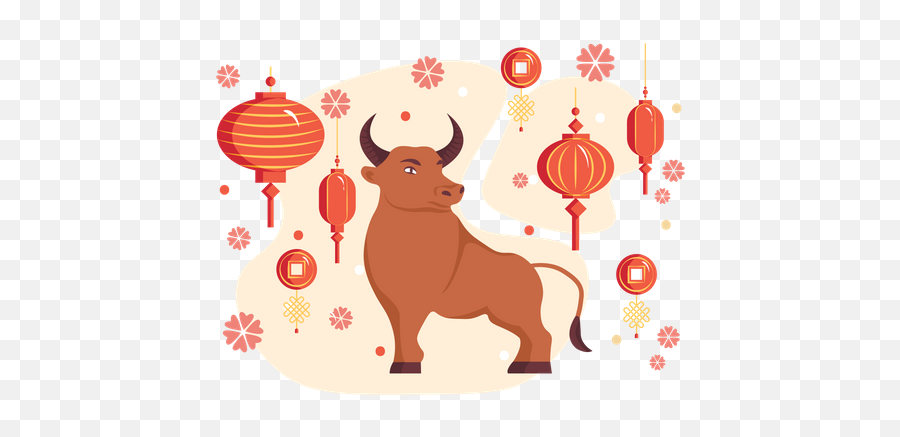Chinese Festival Illustrations Images U0026 Vectors - Royalty Free Gong Xi Fa Cai Bull Png,Chinese Flower Icon