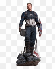 Marvel Captain America Deluxe Statue By Iron Studios - Iron Studios Captain America Endgame Png,Capitan America Logo