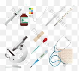 Cartoon Doctor With Medical Supplies Icon Vector - Hypodermic Needle png