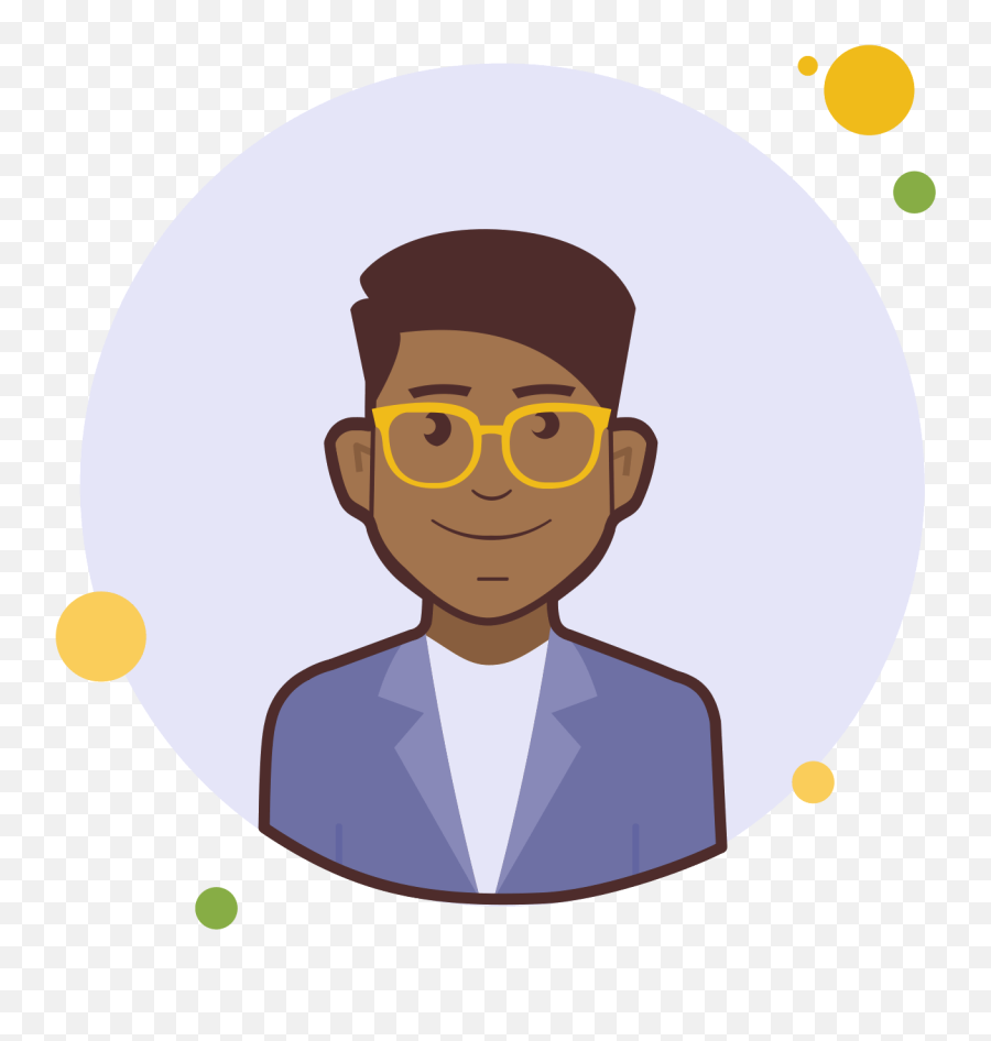 Download Man With Yellow Glasses In Violet Jacket Icon - Man Vector User Avatar Png,Icon Jacket Size