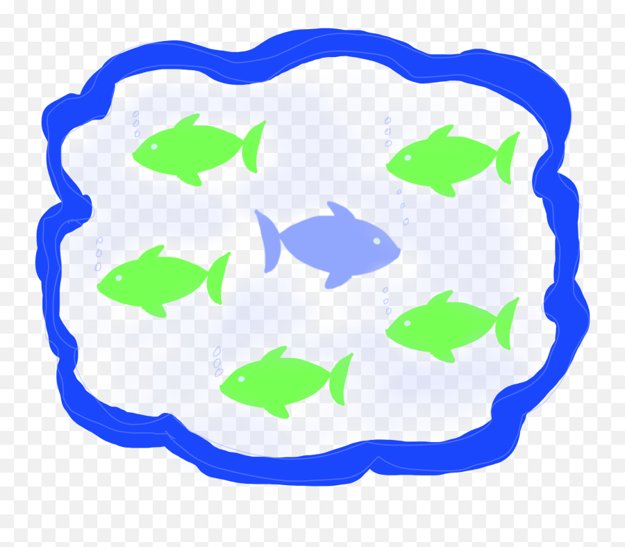 Fish Swimming Opposite Of One Blue Png - Portable Network Graphics,Fish Swimming Png