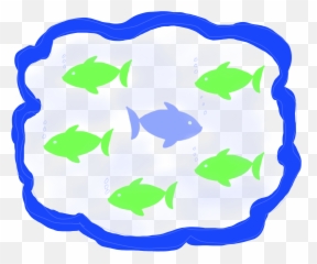 Fish Swimming Opposite Of One Blue Png - Portable Network Graphics,Fish Swimming Png
