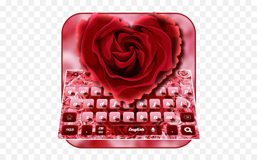 Amazoncom Red Rose Heart Keyboard Theme Appstore For Android - Hybrid Tea Rose Png,Rose Heart Png
