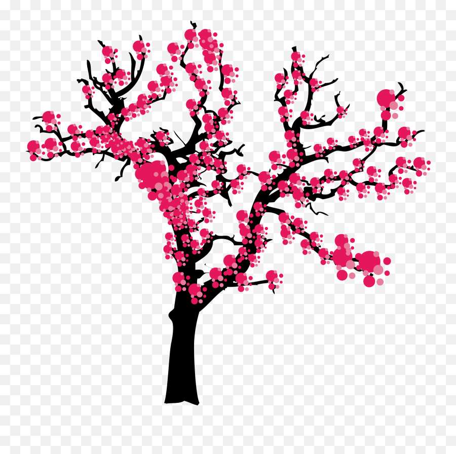 Plum Tree Vector Png Download - Plum Tree Vector,Cherry Blossom Tree Png