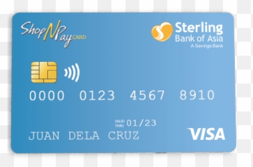 Shopnpay Visa Prepaid Card Sterling Bank Of Asia - Contactless Payment png