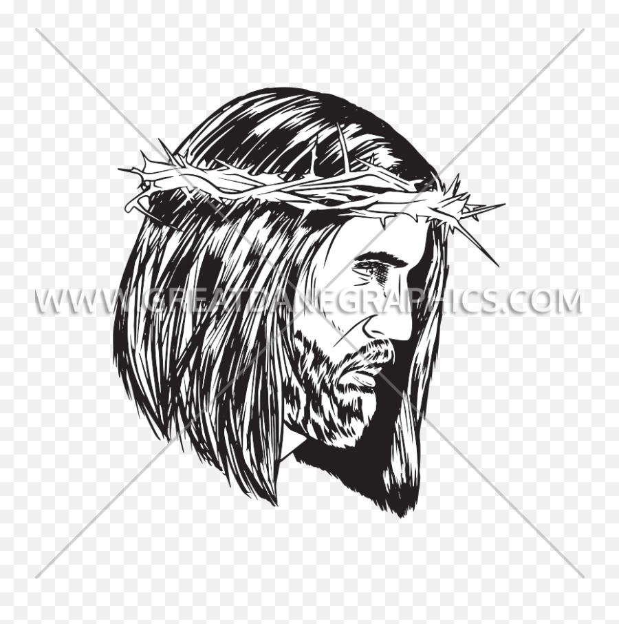 Jesus Crown Of Thorns Production Ready Artwork For T - Shirt Illustration Png,Crown Of Thorns Transparent Background