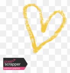 Xy - Yellow Heart Transparent Drawn png
