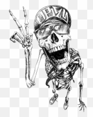 Skull Artist Transprent - Peace Sign Hand Skull Png,Badass Png