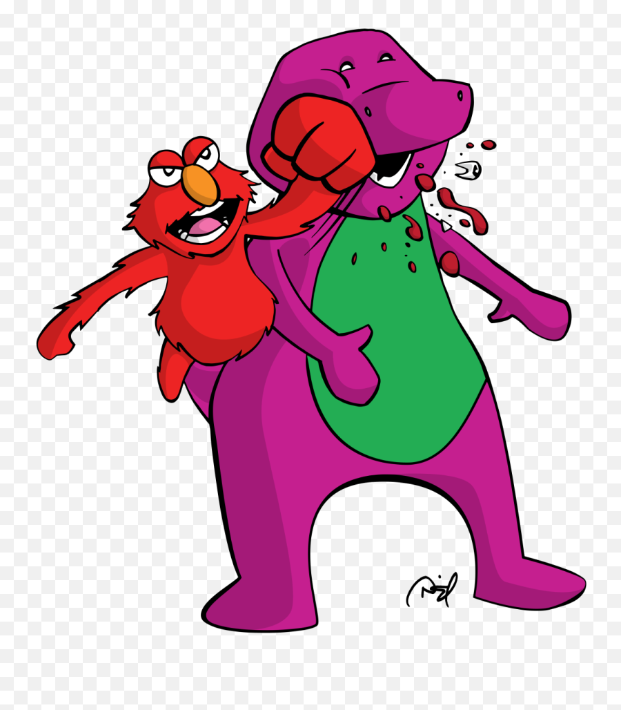 Elmo Vs Barney Womens Clipart - Elmo Vs Barney Png,Barney Png
