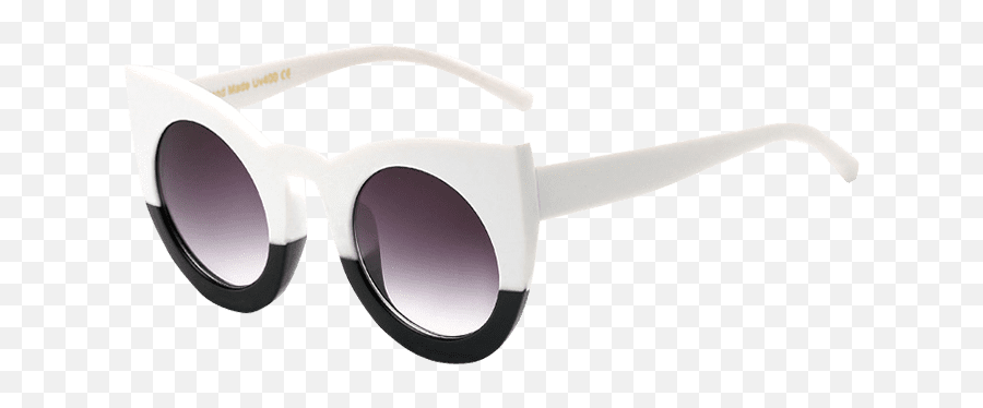 Funny Round Lens Color Block Cat Eye Sunglasses - For Teen Png,Funny Glasses Png