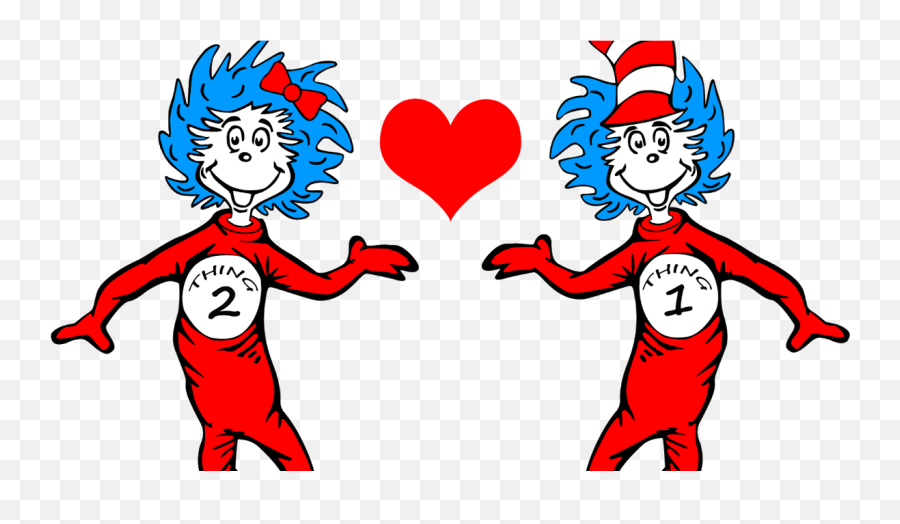 Thing - Cat In The Hat Thing One Png,Thing 1 And Thing 2 Png