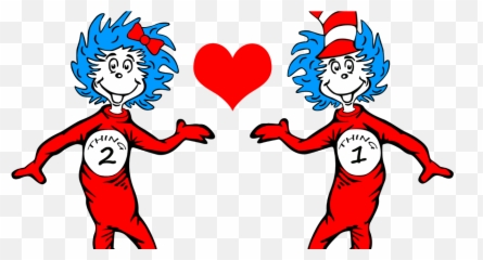 Thing - Cat In The Hat Thing One Png,Thing 1 And Thing 2 Png