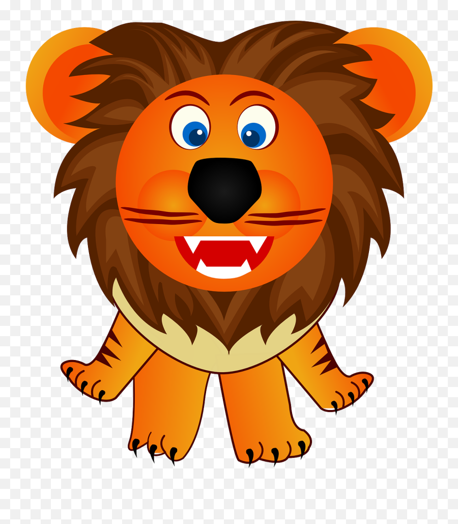 Lion Animal Cute Orange Cartoon Png - Lion And The Mosquito,Lion Cartoon Png