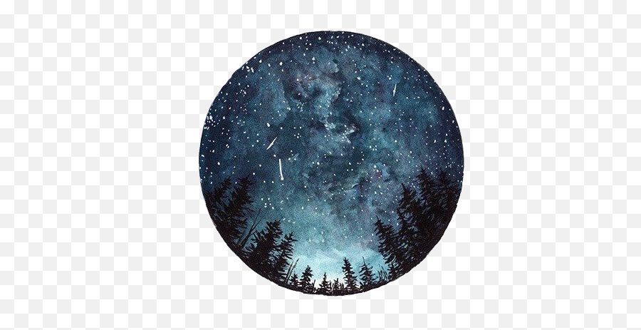 Download Moon Galaxy Circle Circulo Tumblr - Night Sky And Nature Tattoo In Circle Png,Night Stars Png
