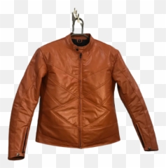 Diagonal Leather Motor Bike Jacket - Solid png
