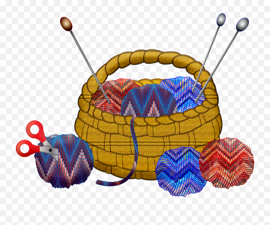 Basket Of Yarn Knitting Crochet - Kmitting Basket Png,Knitting Png