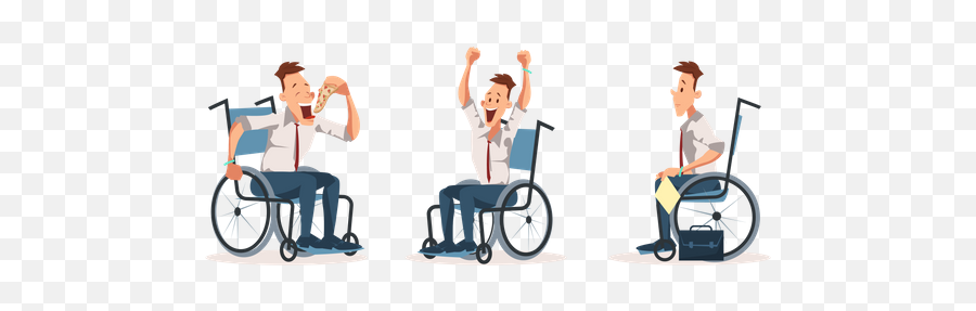 Best Premium Disabled Wheelchair Coworker Express Emotion - Wheelchair Exercise Vector Free Png,Wheelchair Icon Vector
