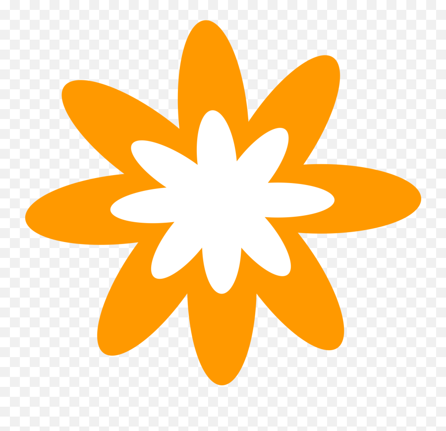 Orange Flower Icon Png Clipart - Full Size Clipart 129568 Flower Icon Orange Transparent Background,Flower Icon Transparent